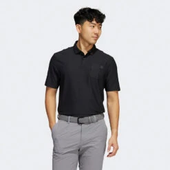 Adidas Go-To Golf Polo Shirt -Golf Sale Store Adidas AW22 Go To Primegreen Polo Shirt HA6114 SHADI683 Black Model 1
