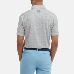 FootJoy Digital Camo FJ Print Lisle Golf Polo Shirt -Golf Sale Store FootJoy SS22 Digital Camo FJ Print Lisle Golf Polo Shirt Grey 88438 Front model 3