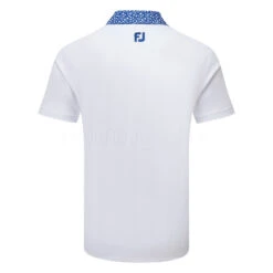 FootJoy Tossed Tulip Trim Pique Golf Polo Shirt 7 FootJoy Tossed Tulip Trim Pique Golf Polo Shirt -Golf Sale Store FootJoy SS23 Tossed Tulip Trim Pique Polo Shirt 80025 SHFOO235 S White Twilight Back