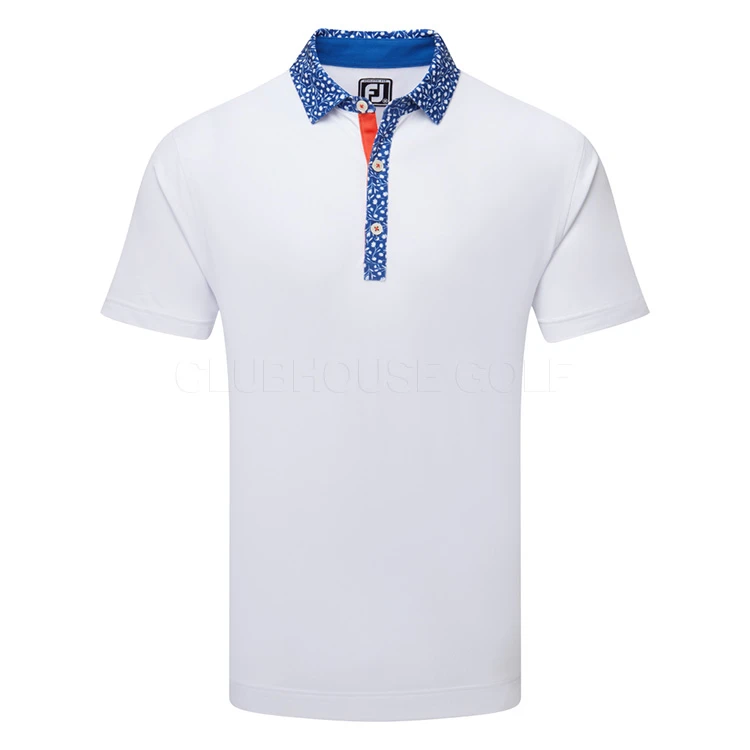 FootJoy Tossed Tulip Trim Pique Golf Polo Shirt 3 FootJoy Tossed Tulip Trim Pique Golf Polo Shirt