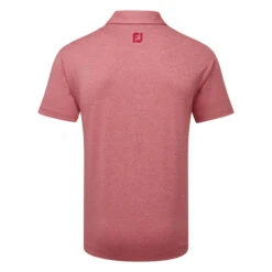 FootJoy Heather Self Collar Lisle Golf Polo Shirt -Golf Sale Store FootJoy SS23 Heather Self Collar Lisle Polo Shirt 80138 SHFOO246 S Red Back