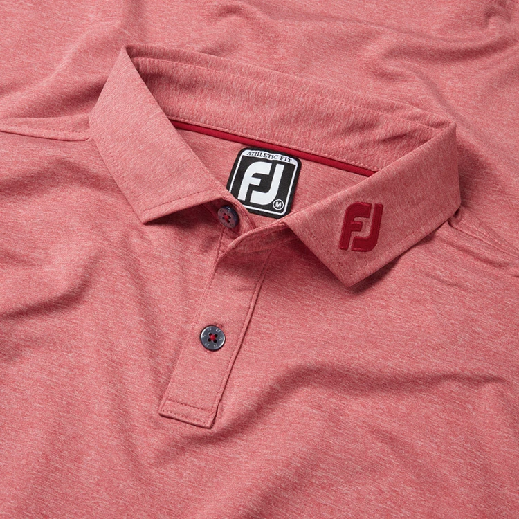FootJoy Heather Self Collar Lisle Golf Polo Shirt - Image 2
