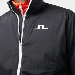 J.Lindeberg Ash Light Packable Golf Wind Jacket -Golf Sale Store J.Lindeberg SS22 Ash Light Packable Golf Jacket GMOW05618 9999 Code WTLIN024 M Black White Model 2