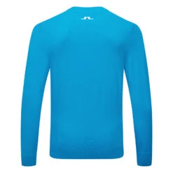 J.Lindeberg Gus Golf Sweater 7 J.Lindeberg Gus Golf Sweater -Golf Sale Store J.Lindeberg SS22 Gus Sweater GMKW04726 O253 Code SWLIN075 M Blue Danube Back