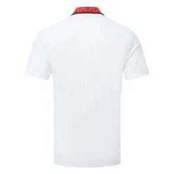 J.Lindeberg Glen Golf Polo Shirt -Golf Sale Store J.Lindeberg SS23 Glen Regular Fit Polo GMJT07614 0000 SHLIN183 White Chilli Pepper Russet Orange Back