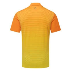 J.Lindeberg Lowell Golf Polo Shirt 7 J.Lindeberg Lowell Golf Polo Shirt -Golf Sale Store J.Lindeberg SS23 Lowell Slim Fit Polo GMJT07524 I068 SHLIN192 Russet OrangeBlazing Yellow Back
