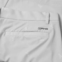 Ping Swift Golf Shorts -Golf Sale Store Ping SS23 Swift Tailored Shorts P03581 PGW TSPIN044 Pearl Grey White Detail