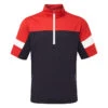 Sunderland Cortina 1/2 Zip SS Golf Wind Top -Golf Sale Store Sunderland AW22 Cortina Half Sleeve Windproof Top SUNMW85 COR WTSUN053 M Navy Red White Front