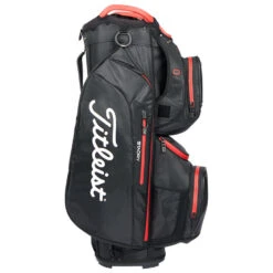 Titleist StaDry 15 Golf Cart Bag -Golf Sale Store Titleist 2022 Cart 15 Stadry Bag Black Black Red 3