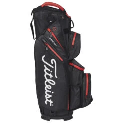Titleist StaDry 14 Golf Cart Bag -Golf Sale Store Titleist StaDry 14 Golf Cart Bag Black Black Red 3