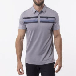 TravisMathew Private Dock Golf Polo Shirt -Golf Sale Store Travis Mathew SS21 Private Dock Golf Polo Shirt 1MW149 SHTRA054 M Heather Medium Grey Model 1