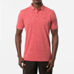 TravisMathew The Heater Golf Polo Shirt Black -Golf Sale Store Travis Mathew SS21 The Heater Golf Polo Shirt 1MW395 Code SHTRA039 M Heather Scooter model 1