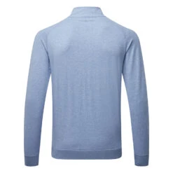 TravisMathew Zachary 1/2 Zip Golf Sweater -Golf Sale Store Travis Mathew SS22 Zachary Sweater 1MQ470 4HLB Code SWTRA017 M Heather Light Blue back