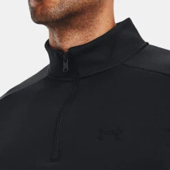Under Armour Fleece 1/4 Zip Golf Sweater -Golf Sale Store Under Armour AW22 1 4 Zip Sweater 1373358 001 SWUND171 XL Black Black Model 2