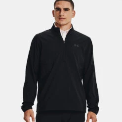 Under Armour Storm Windstrike 1/2 Zip Golf Wind Top 11 Under Armour Storm Windstrike 1/2 Zip Golf Wind Top -Golf Sale Store Under Armour AW22 Storm Windstrike 1 2 Zip Wind Top 1370156 001 WTUND084 S Black Jet Gray Model 1
