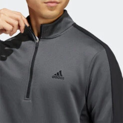 Adidas Colour Block 1/4 Zip Golf Sweater 12 Adidas Colour Block 1/4 Zip Golf Sweater -Golf Sale Store adidas SS22 Colour Block 1 4 Zip Golf Sweater HC5573 Grey Six Black Model 2