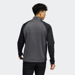 Adidas Colour Block 1/4 Zip Golf Sweater 13 Adidas Colour Block 1/4 Zip Golf Sweater -Golf Sale Store adidas SS22 Colour Block 1 4 Zip Golf Sweater HC5573 Grey Six Black Model 3