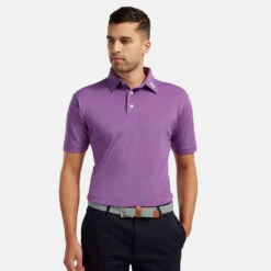 FootJoy Stretch Pique Solid Golf Polo Shirt -Golf Sale Store footjoy pique ss shirt ath 91820 purple Model 1