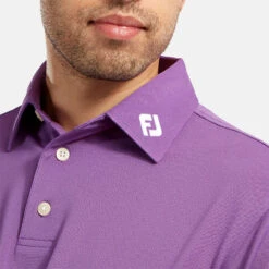 FootJoy Stretch Pique Solid Golf Polo Shirt -Golf Sale Store footjoy pique ss shirt ath 91820 purple Model 2