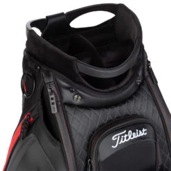 Titleist Jet Black Golf Tour Staff Bag 12 Titleist Jet Black Golf Tour Staff Bag -Golf Sale Store jetblackstafftourbagblackred5