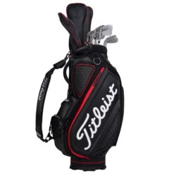 Titleist Jet Black Golf Tour Staff Bag 13 Titleist Jet Black Golf Tour Staff Bag -Golf Sale Store jetblackstafftourbagblackred6